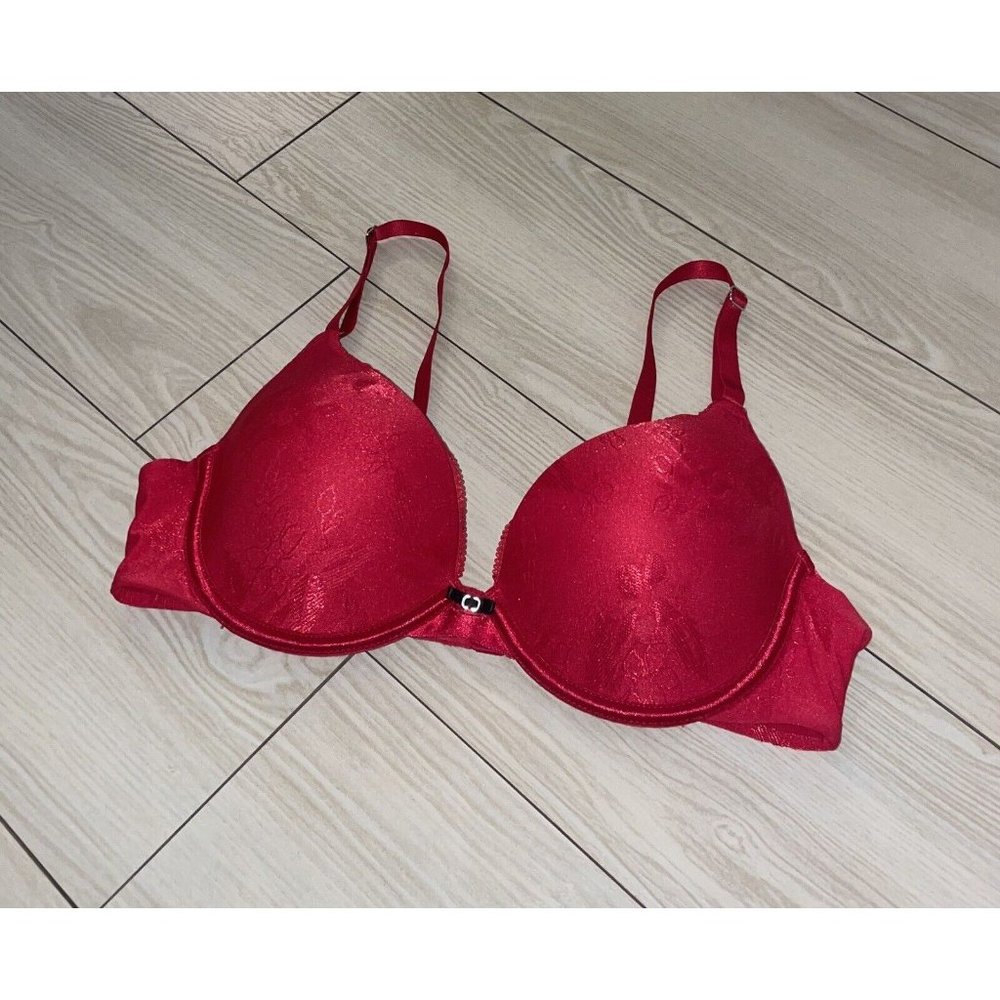 Lily of France 2131101 Extreme Ego Boost Push Up Bra Padded UW Womens 36B Red - Picture 1 of 6